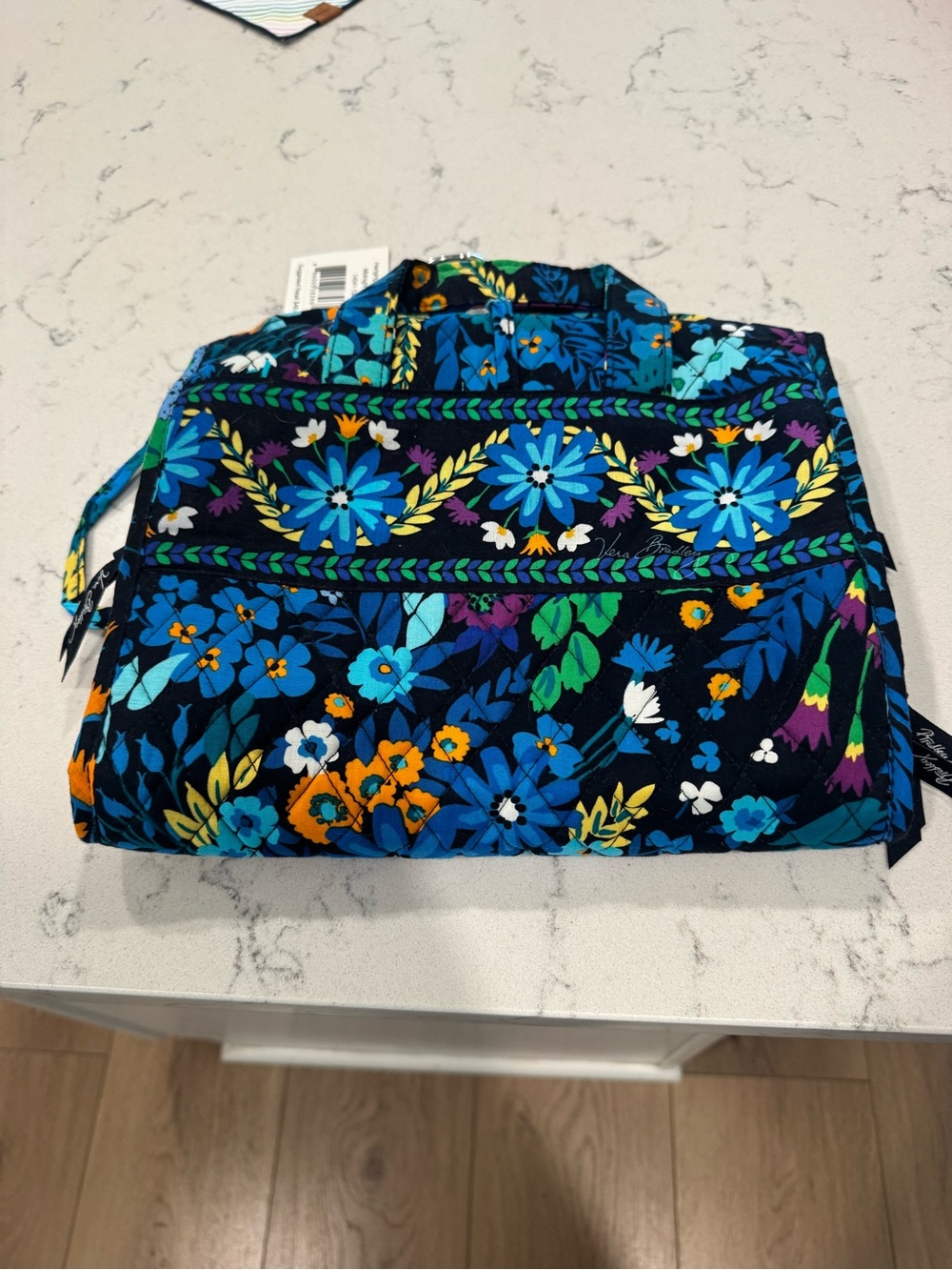 NWT Vera Bradley Midnight Blues Quilted Cosmetic Bag Hanging Organizer